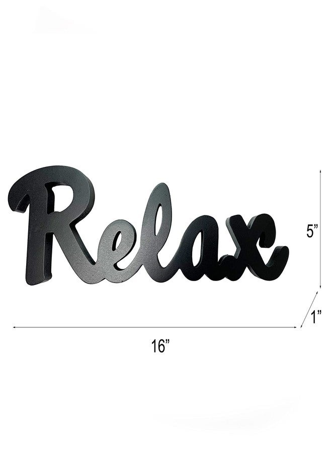 GAPLUM Black Hanging Wooden Relax Cut-Out Block Letters Wall Sign Free Standing Tabletop Words Sign - Image 2